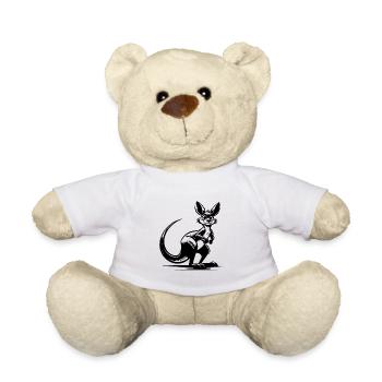 Kangourou souriant australien - Nounours - blanc - Devant