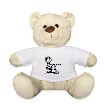 Naughty Raptor Baby Dino Kids Pencil Sketch - Nounours - blanc - Devant