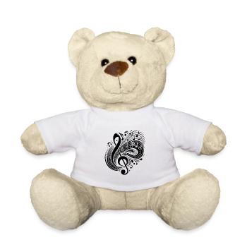 Schwebende Musik Noten fliegender Notenschlüssel - Teddy - Weiß - Vorne