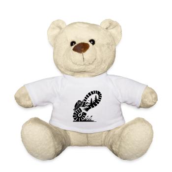 Hiking boots with nature profile for hikers - Teddy Bear - white - Front
