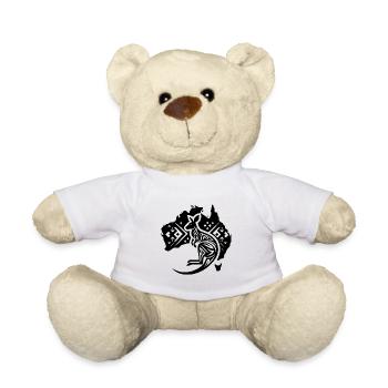 Känguru im Australischer Kontinent Tattoo Sytyle - Teddy - Weiß - Vorne