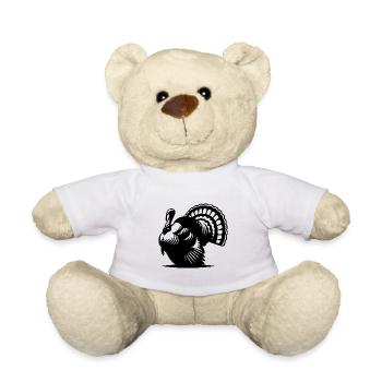 Wilder großer dicker Truthahn mit Flügel Zeichnung - Teddy - Weiß - Vorne