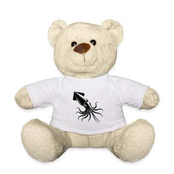 Knuffiges Riesen-Pfeilkalmar Tattoo Taucher Style - Teddy - Weiß - Vorne