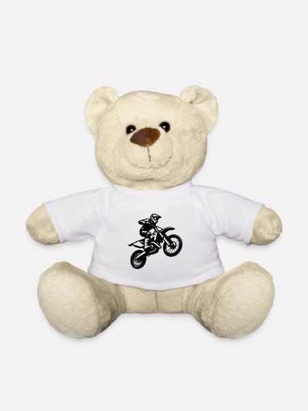 Männer Motorsport Gelände Enduro Maschine Sprung - Teddy - Weiß