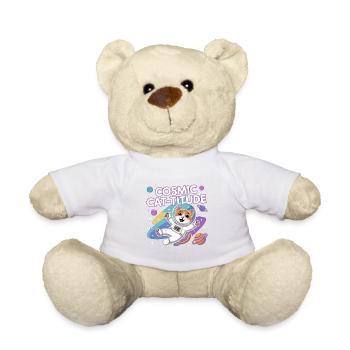Cosmic Cat-titude – Intergalactic Cat Power - Teddy Bear - white - Front