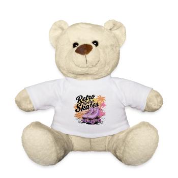 Retro Roller Skates – 80s Vibes - Teddy Bear - white - Front