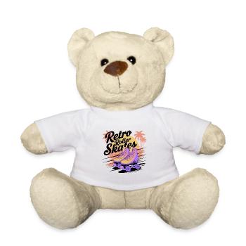 Retro Roller Skates – 80s Vibes - Teddy Bear - white - Front