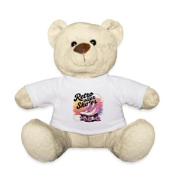 Retro Roller Skates – 80s Vibes - Teddy Bear - white - Front