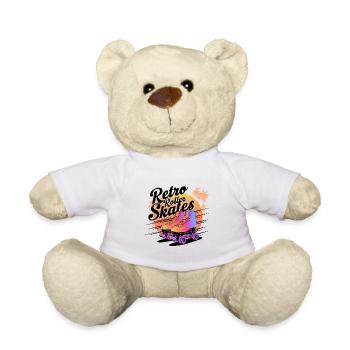 Retro Roller Skates – 80s Vibes - Teddy Bear - white - Front