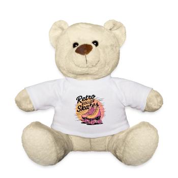 Retro Roller Skates – 80s Vibes - Teddy Bear - white - Front