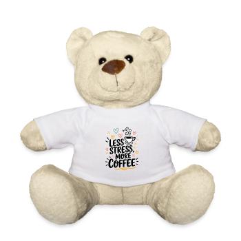 Moins de stress, plus de café – le dicton du café - Nounours - blanc - Devant