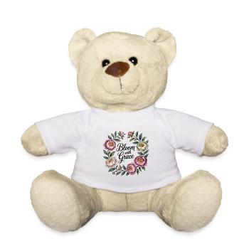 Bloom with Grace – Peony Wreath - Teddy Bear - white - Front
