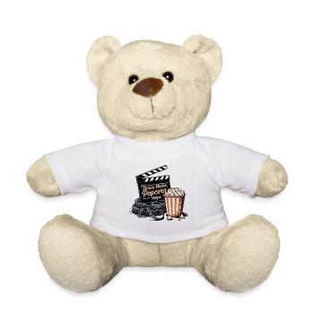 Stories Matter, Popcorn Helps - Teddy Bear - white - Front