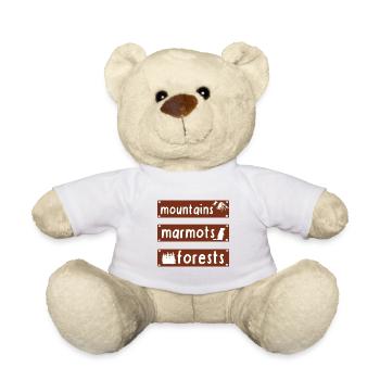 Alps Mountains Marmot Forest Nature Photo Sleeping - Teddy Bear - white - Front