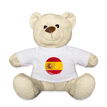 Spanien Flagge Vintage Spanische Fahne Used Look - Teddy - Weiß - Vorne