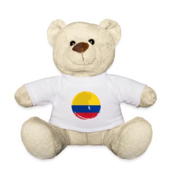 Kolumbien Flagge Vintage Kolumbianische Fahne - Teddy - Weiß - Vorne