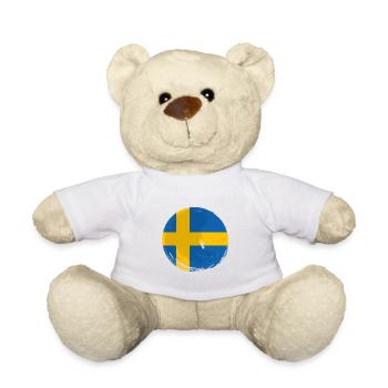 Suède Drapeau Scandinavie Drapeau suédois - Nounours - blanc - Devant