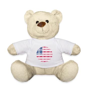 USA Flag America Flag Stars & Stripes Patriot - Teddy Bear - white - Front