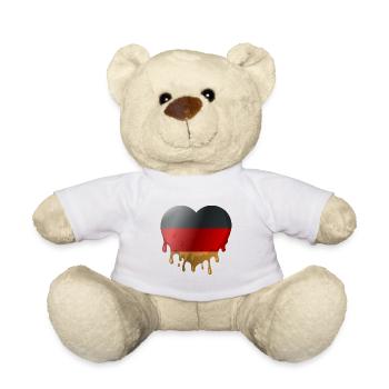Deutschland Flagge Deutsche Fahne Herz Heimat - Teddy - Weiß - Vorne