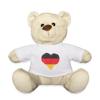 Germany Flag German Flag Used Look Home - Teddy Bear - white - Front