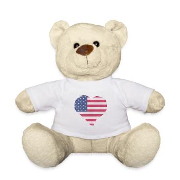 USA Flag America Flag Stars & Stripes Patriot - Nounours - blanc - Devant