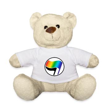 Antifa LGBT Logo - Teddy - Weiß - Vorne