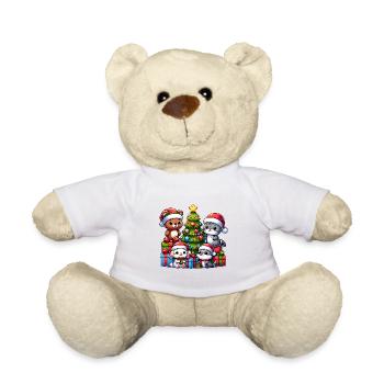 Teddy, Otter, Kaninchen mit Weihnachtsbaum - Teddy - Weiß - Vorne