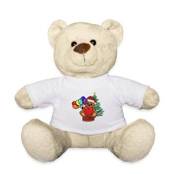 LGBT Teddy Santa Santa Claus Bear - Teddy Bear - white - Front