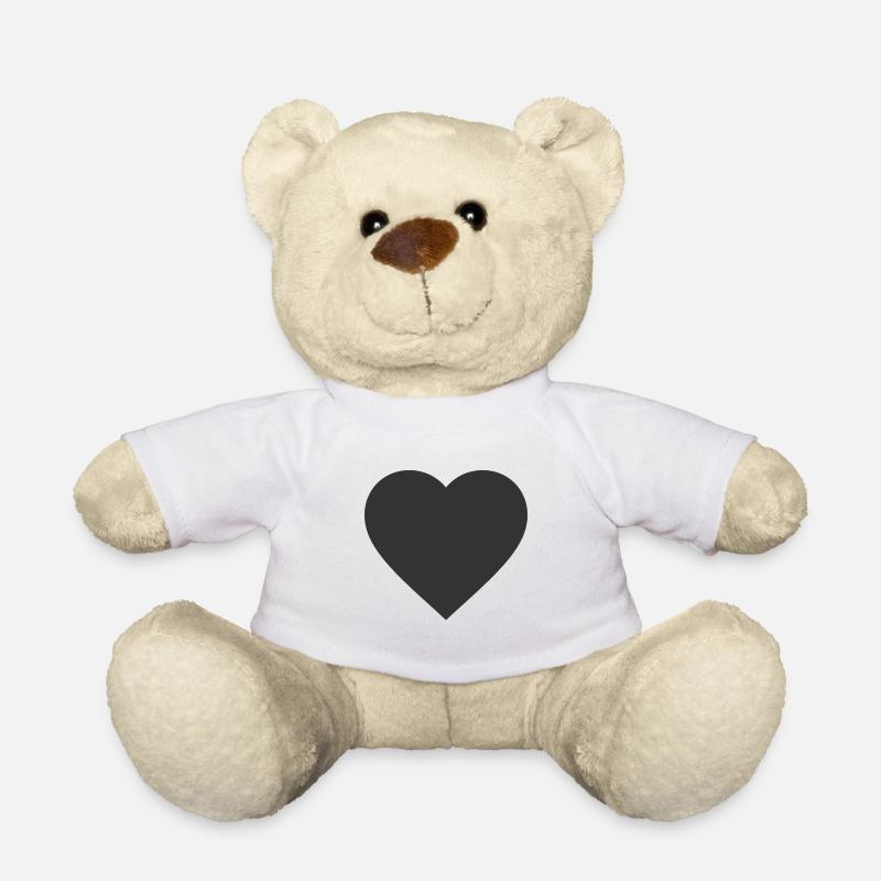 Heart | Black | gift idea - Teddy Bear - white