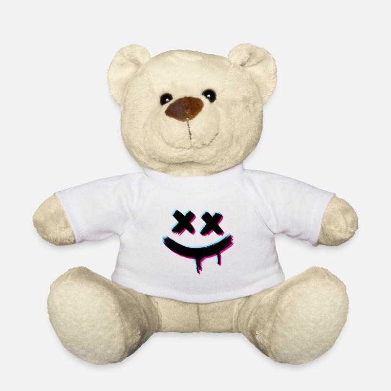 Smiley Glitch Böse - Teddy - Weiß