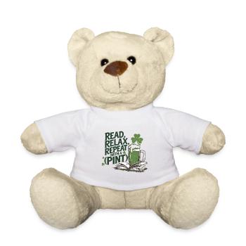 Lisez, détendez-vous, répétez – avec une pinte ! - Nounours - blanc - Devant