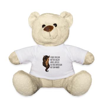Lustiger Pferdebesitzer Spruch, reiten Geschenk - Teddy - Weiß - Vorne