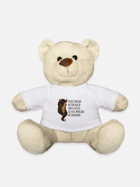 Lustiger Pferdebesitzer Spruch, reiten Geschenk - Teddy - Weiß