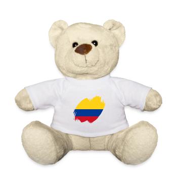 Kolumbien Flagge Vintage Kolumbianische Fahne - Teddy - Weiß - Vorne