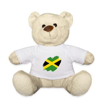 Jamaika Flagge Jamaikanische Fahne Jamaica Vintage - Teddy - Weiß - Vorne