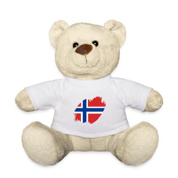 Norvège Drapeau Scandinavie Drapeau norvégien - Nounours - blanc - Devant