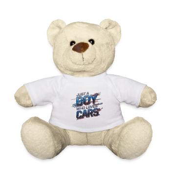 Juste un garçon qui aime les voitures – pour les amoureux des voitures - Nounours - blanc - Devant
