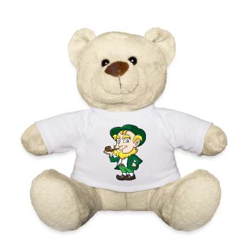 Leprechaun Pipe Charm - Teddy Bear - white - Front