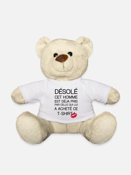 Désolé Homme pris - Nounours - blanc