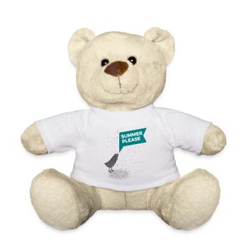 Süßer Vogel im Regen - Summer please - Teddy - Weiß - Vorne
