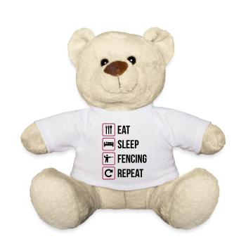 Eat Sleep Fencing Repeat - Teddy - Weiß - Vorne