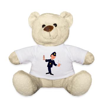 Dapper Police Parade Pose - Teddy Bear - white - Front