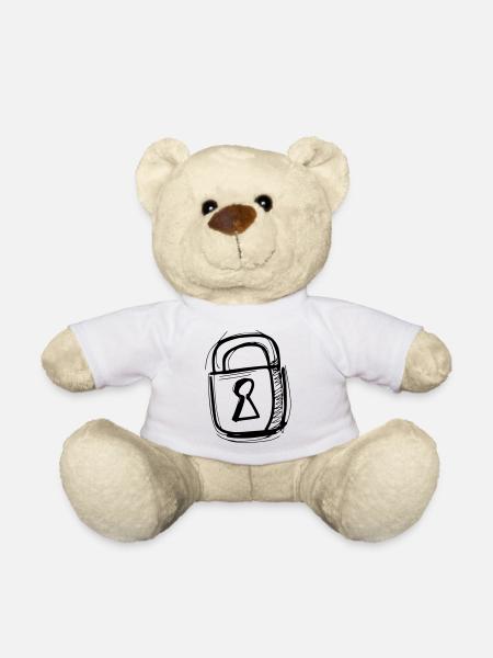 Schloss - Vorhängeschloss - Teddy - Weiß