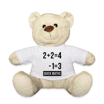 Mans Not Hot Shirt, 2+2 is 4 Quick Maths - Teddy - Weiß - Vorne