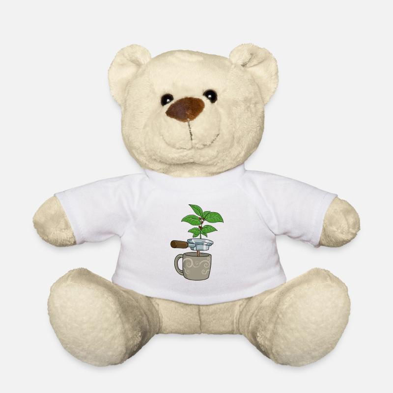 Kaffeemaschine Bohne Pflanze Kaffee Heiß Geschenk - Teddy - Weiß