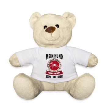 Adopt Don't shop Hunde Tierschutz Ausland Geschenk - Teddy - Weiß - Vorne