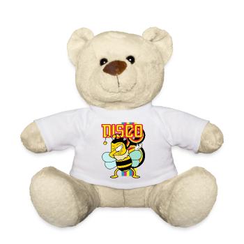 Retro Vintage Dabbing Dab Disco Party Bee Animals - Teddy Bear - white - Front