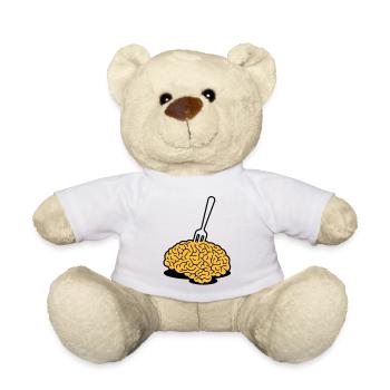 Un cerveau avec une fourchette - Nounours - blanc - Devant