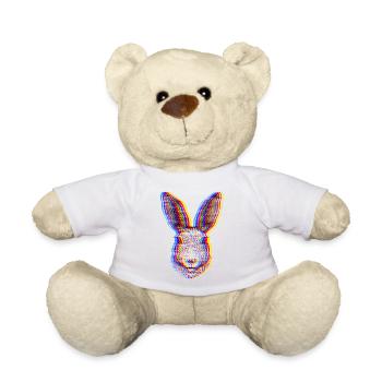 Lapin 3D coloré / Lapin / Lapin / Illustration - Nounours - blanc - Devant