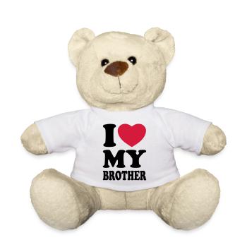 I love my brother - J'aime mon frère - Nounours - blanc - Devant